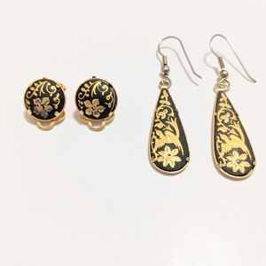 Vintage Japanese Style Earrings Hook & Clip On